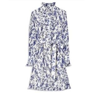 Tory Burch Blue and White Floral Midi Dress